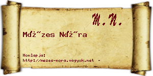 Mézes Nóra névjegykártya