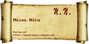 Mézes Nóra névjegykártya
