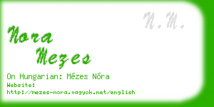 nora mezes business card