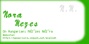 nora mezes business card